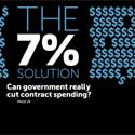 Cover story on government trying to cut contract spending