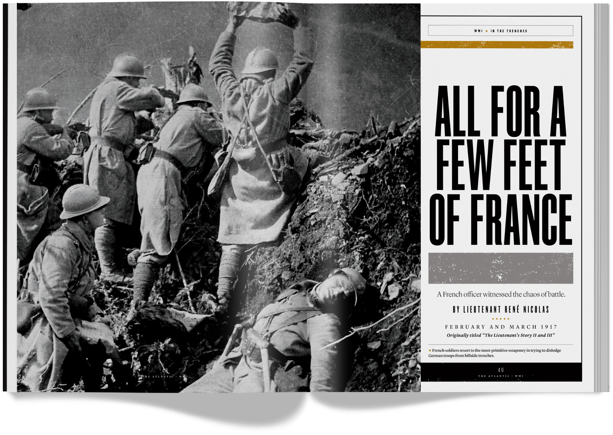 french soldiers fighting in WWI trench