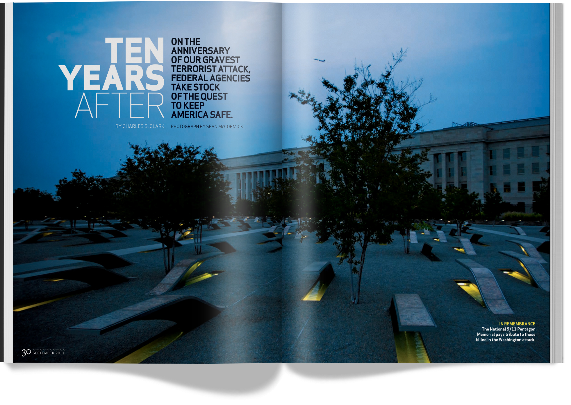 Sunrise at Pentagon 9/11 memorial